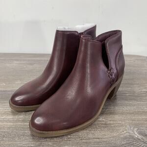 New! Frye And Co Persea Ankle Booties Womens Size 6 Maroon Block Heel Boots